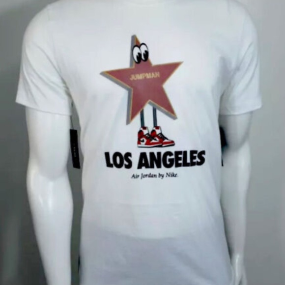 Nike Air Jordan Hollywood Los Angeles Star T Shirt Cotton White Men's Size 3XL - Picture 2 of 4